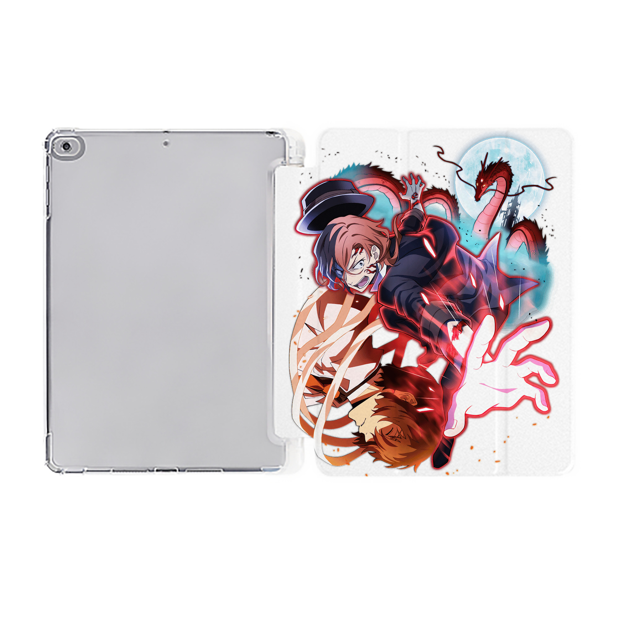 （画像用） 文豪ストレイドッグス Bungo Stray Dogs IPad ケース ペン収納付き 三つ折りスタンド PUレザー×シリコン 対応機種9.5/10.5/10.9インチ